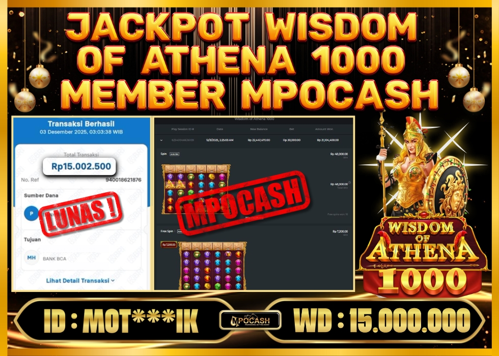 MPOCASH JACKPOT WISDOM OF ATHENA 1000